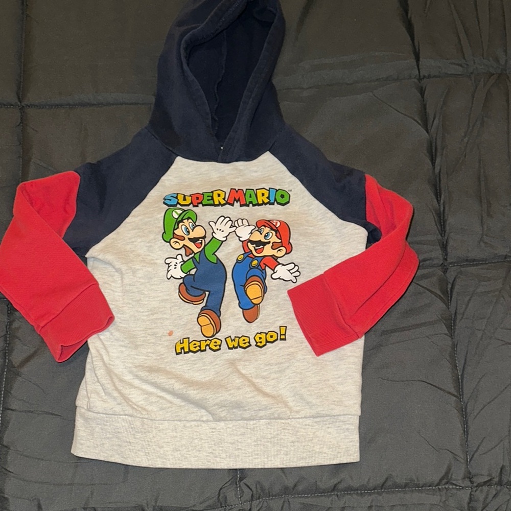 Super‎ Mario Kids Hoodie - Red, Navy, and Gray